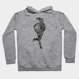 Rugby player black and white Hoodie